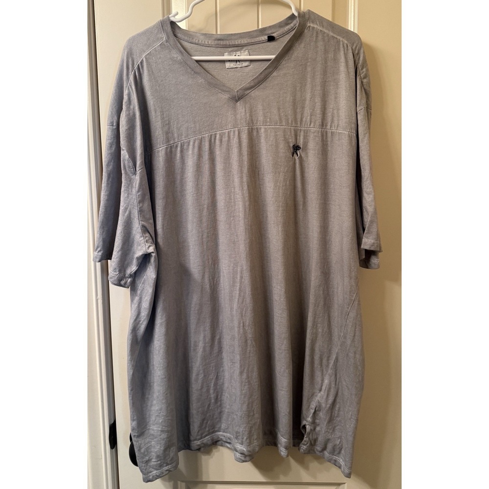 Marc Ecko Cut & Sew V-Neck T-Shirt Mens 2XL Gray Scissors Logo Y2K Streetwear